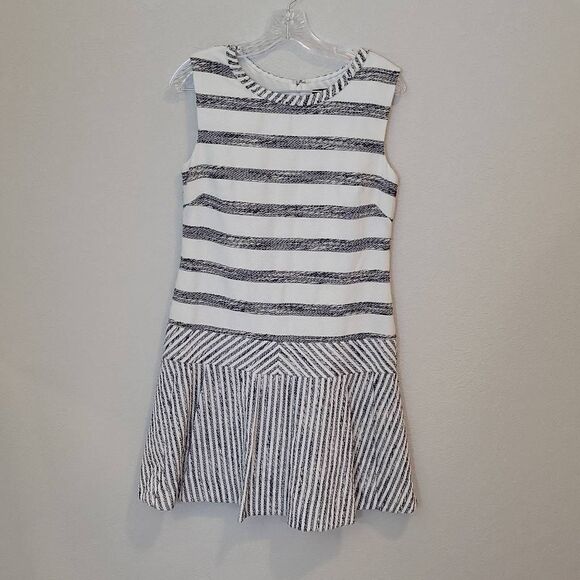 J. Crew Tweed Striped Drop Waist Dress Size 6 - Picture 2 of 9